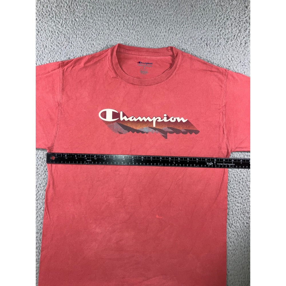 Champion Graphic T-Shirt M Red Mountain Logo Retro Faded Street Outdoor Gorpcore - Picture 11 of 12